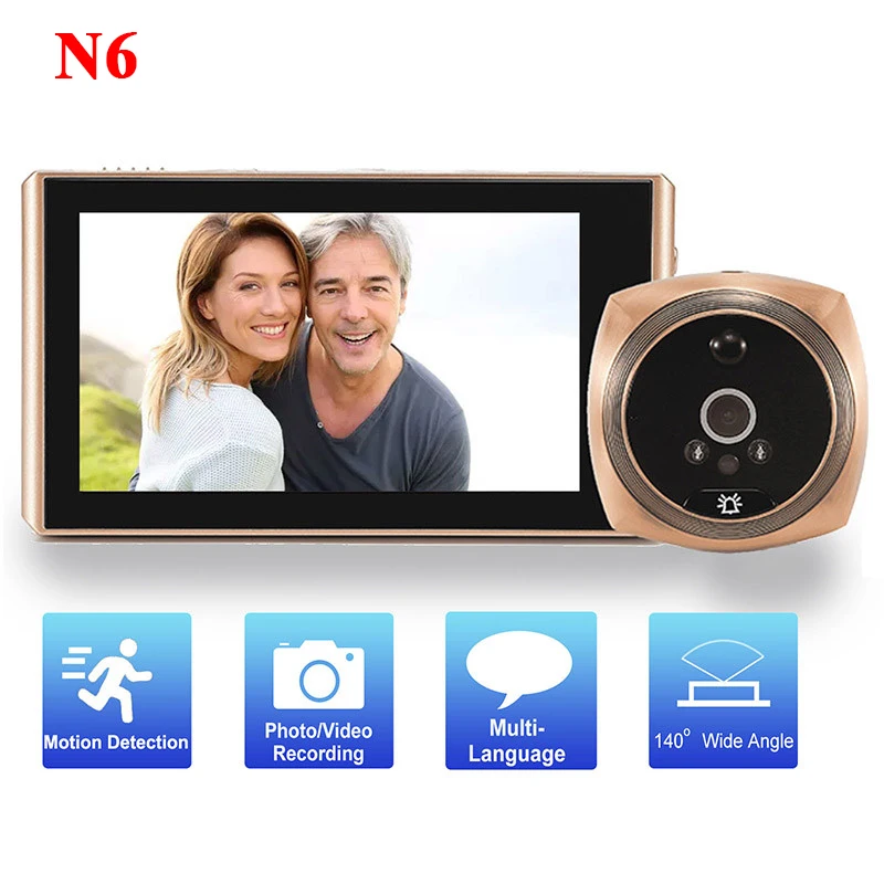 2022 N6 Door Viewer Video Peephole Camera Motion Detection 4.3
