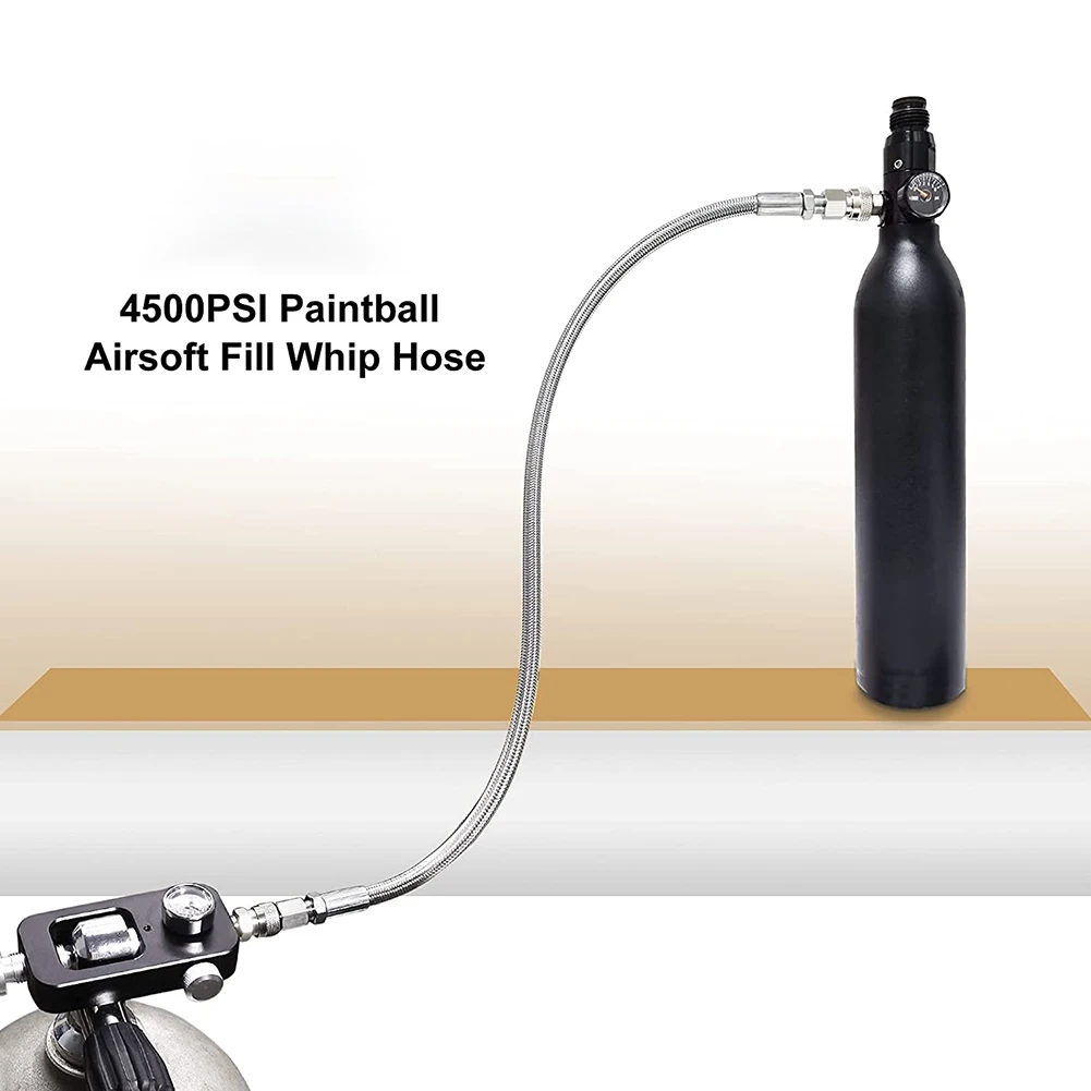 Stainless Steel Inner Wire Male Kit Paintball Fill Hose Extension 4500 Psi PCP  Stainless Steel Air Fill Station/Female