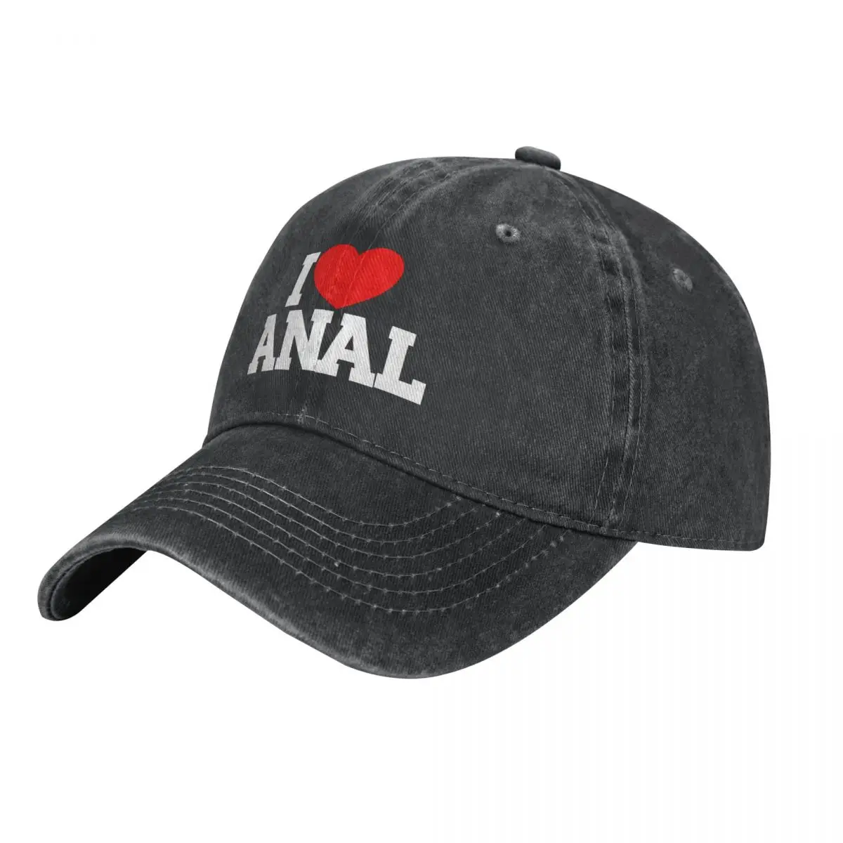 Женская ВИНТАЖНАЯ ДЖИНСОВАЯ бейсболка с надписью I Love ANAL