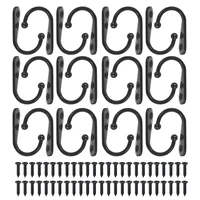 24 pieces coat hooks wall mounted robe hook single coat hanger no scratch and 50 pieces screws black