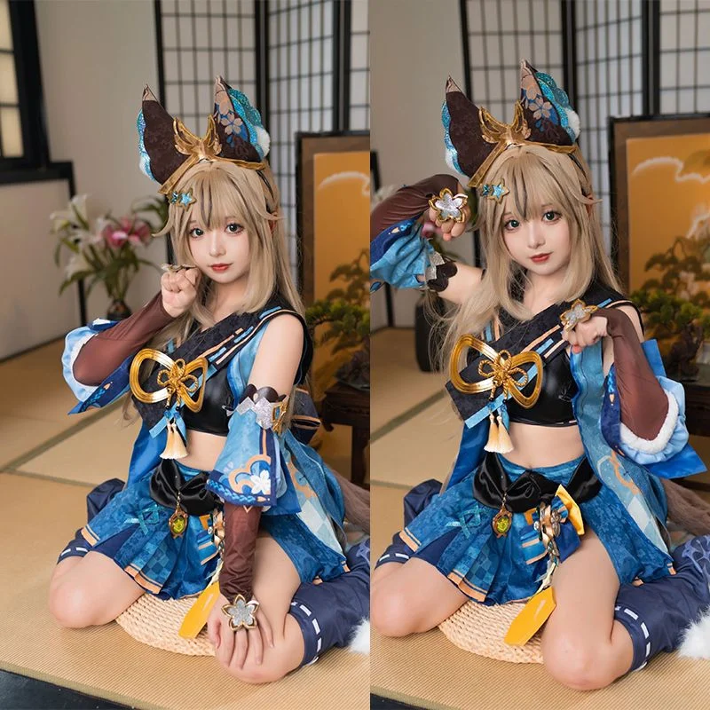 

Genshin Impact Cosplay Kirara Costume Game Suit Sweet Lovely Carnival Uniform Dress Halloween Role Party Outfit Women New 2023