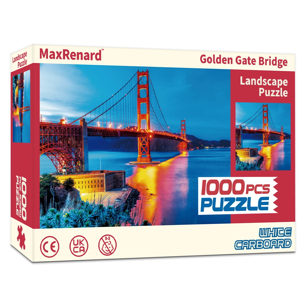 

Пазл maxfox из 1000 деталей, пазлы с изображением золотых ворот, моста, Пейзажа для взрослых, игрушки для декомпрессии, украшение для дома и стен