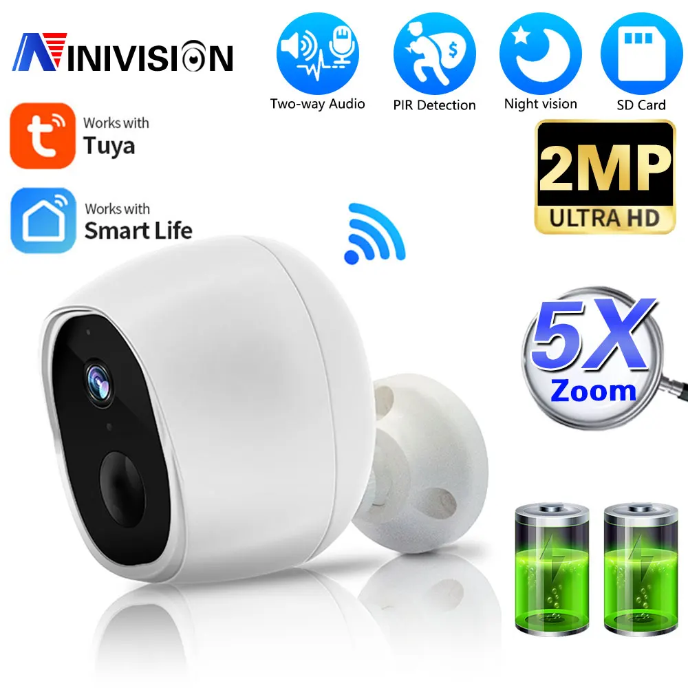 

IP-камера Tuya для системы видеонаблюдения, 2 МП, 1080P, Wi-Fi