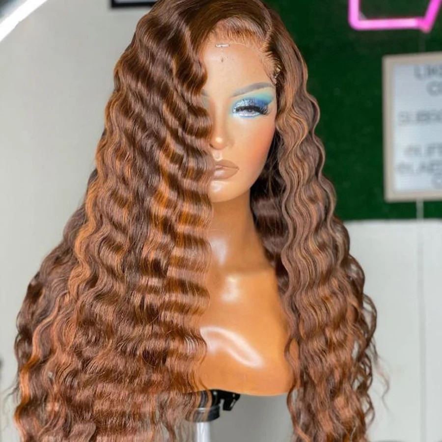 

Highlight Blonde Human Hair Full Lace Wig Deep Wave For Women With Baby Hair Preplucked Remy European Hair Glueless Daily Wear