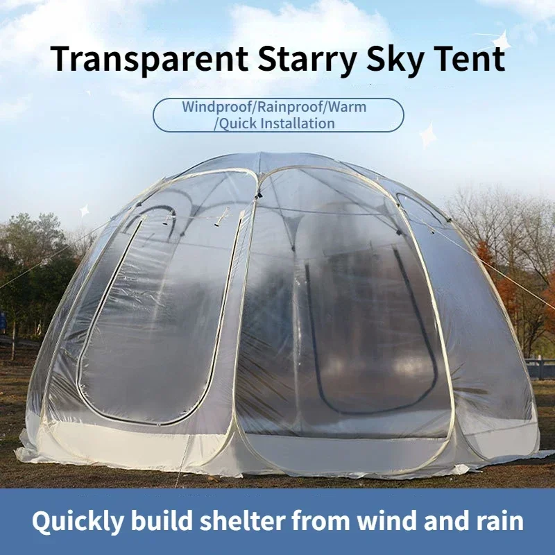 

4-8p Portable Spherical Tent Outdoor Thickening Rainproof Quick Opening Tent Transparent Star Tent Fully Transparent Folding