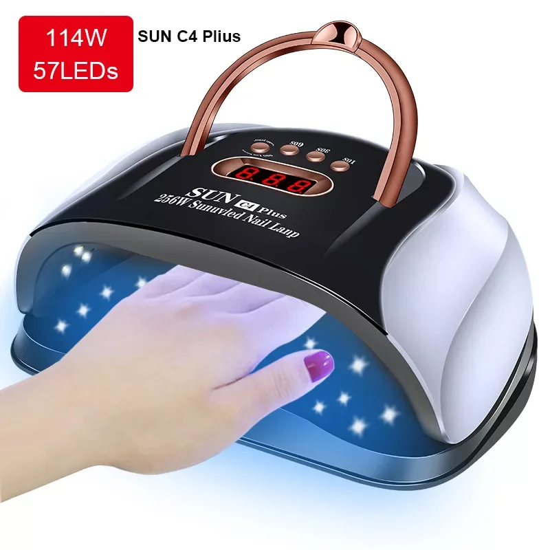 

Nail Dryer Lamp With Automatic Sensor 57/21 LED Light 114/54W For All Gels 4 Timer Professional Manicure Pedicure Nail Epuipment