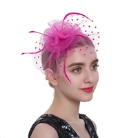 womens fascinator mesh tea party hat flower accessories kentucky derby headband with hair clip for cocktail church