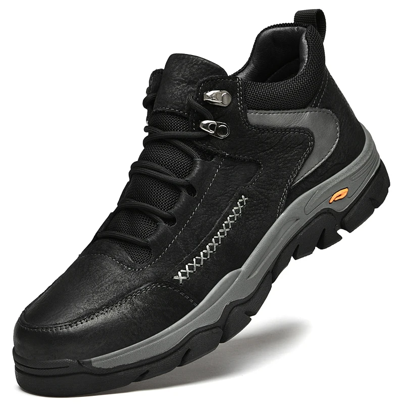 

Men Genuine Leather Hiking Boots Fashion Comfortable High Quality Outdoor Footwear 2022 New Lace Up Classic Zapatos De Hombre