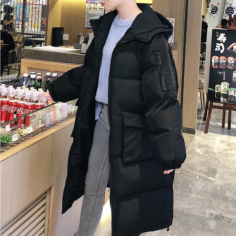 Women's Korean Style Loose Mid-length Padded Jackets Winter 2023 New Ins Thick Down Padded Jacket Coats Autumn Tide Female Parka