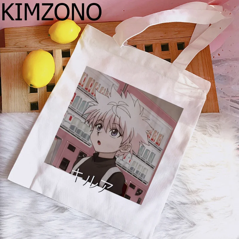 

Сумка для покупок аниме Hunter x Hunter Killua Hisoka, многоразовая сумка-тоут, Джутовая сумка, сумки, экологические сумки, перезаряжаемые тоут, ткань