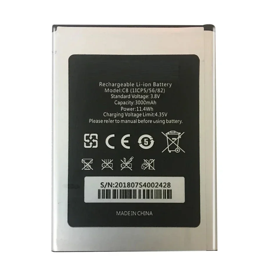 Сменный аккумулятор емкостью 3000 мАч для Oukitel C8