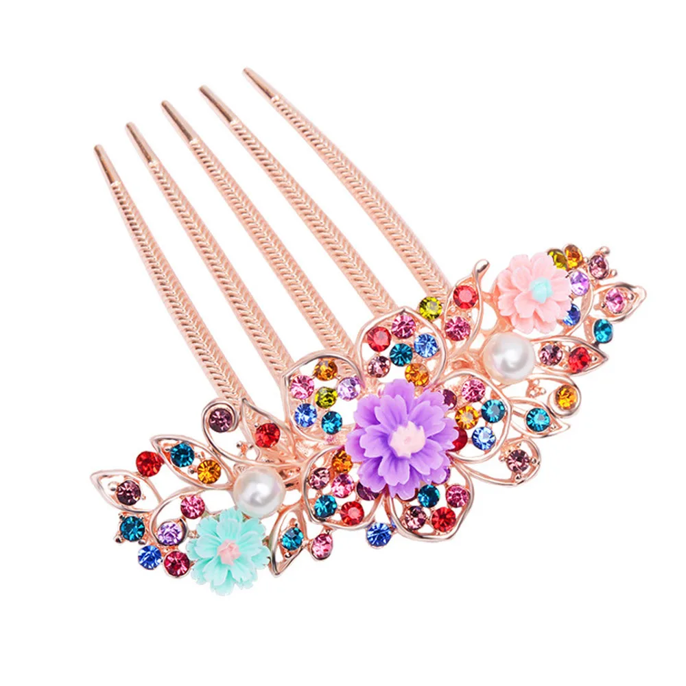 Стразы цветок пятизубчатая расческа для невесты головной убор ювелирные изделия