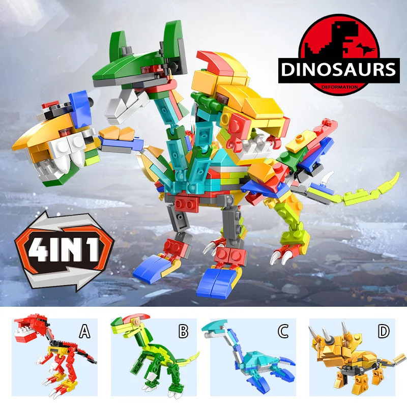 

Mecha Tyrannosaurus Rex Triceratops Bricks Set 1 To 3 Small Particles Assembled Educational Building Blocks Toys Brick Dragon