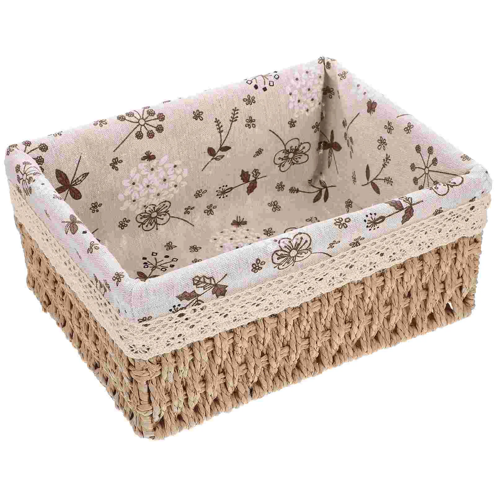 

Basket Storage Wovenfruit Bins Tray Wicker Bread Rattan Organizer Baskets Serving Decorative Holderblanket Bin Box Vintage