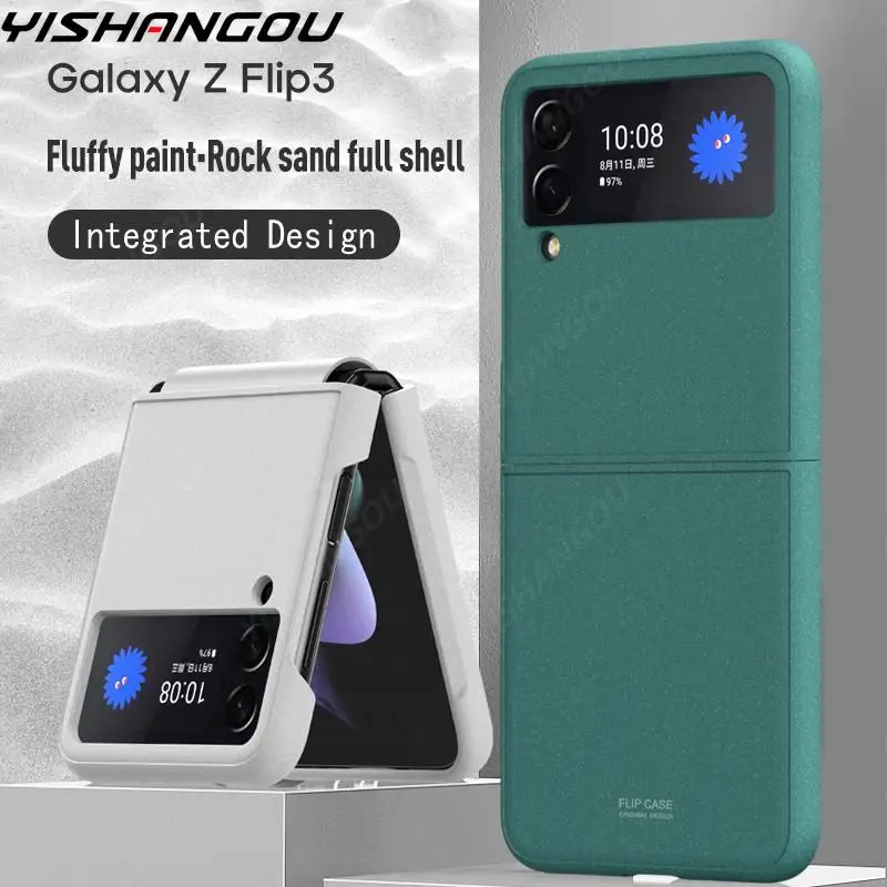 

Candy Color Hard PC Slim Phone Case For Samsung Galaxy Z Flip 3 5G Matte PC Shockproof Full Protective Case Cover Coque Funda