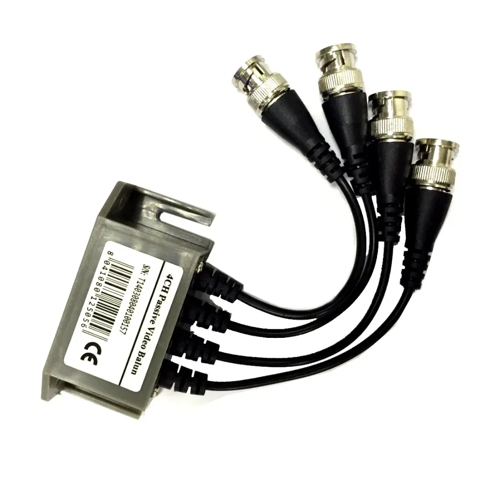 AZISHN 4-канальный HD пассивный видеобалун-трансивер BNC к UTP RJ45 CCTV через витые пары для