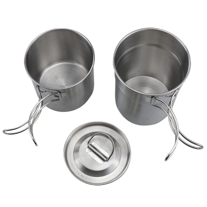 

304 Stainless Steel Two-Piece Coffee Cup Picnic Barbecue Water Cup Outdoor Cookware Set