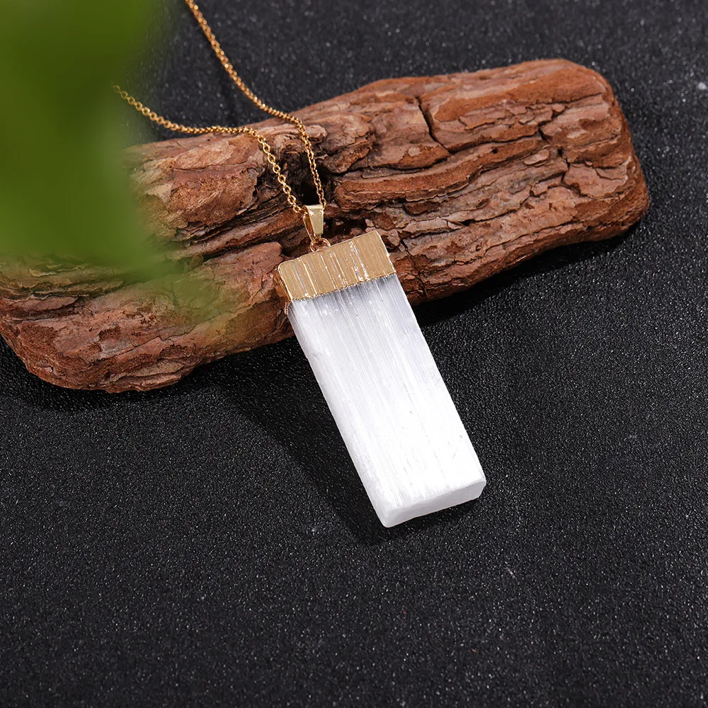 

Селенит, ожерелье, белый, прозрачный