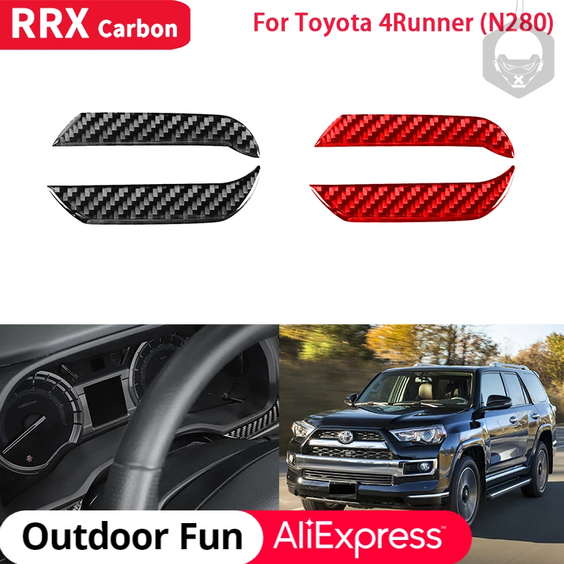 

RRX Real Carbon Fiber Sticker Car Dashboard Panel Speedometer Decoration Cover Trim Strips for Toyota 4Runner N280 2010-2020