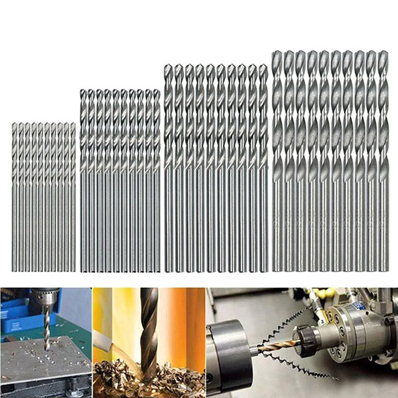 

50 Pcs HSS High Speed Steel Building Drill Bit Set Tool 1/1.5/2/2.5/3Mm