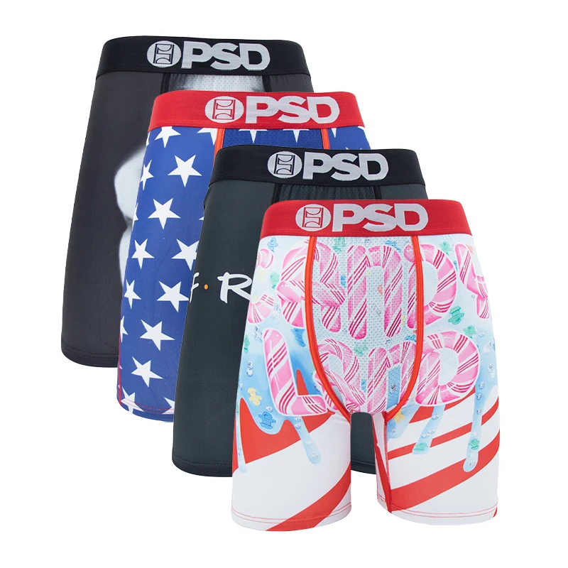 4 шт. мужские трусы-боксеры с принтом