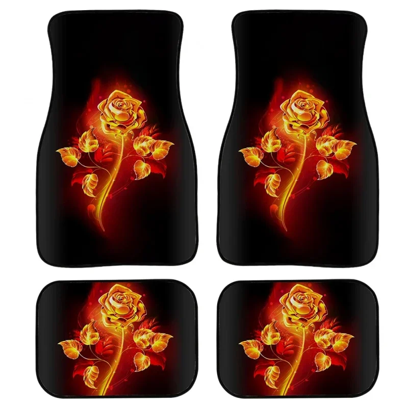 

Нескользящий автомобильный коврик, износостойкий коврик золотистого или розового цвета с 3D рисунком, подходит для внедорожников, фургонов