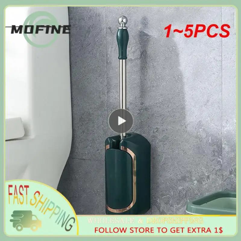 

1~5PCS Luxury Toilet Clean Brush with Drain Base Wall Mounted Long Handle Cleaning Utensils Household Bathroom Toilet