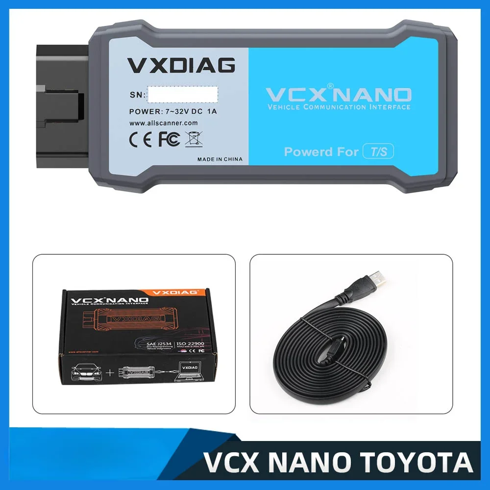 VXDIAG VCX NANO для TOYOTA TIS Techstream V18.00.008 совместимый с SAE диагностического инструмента OBD2