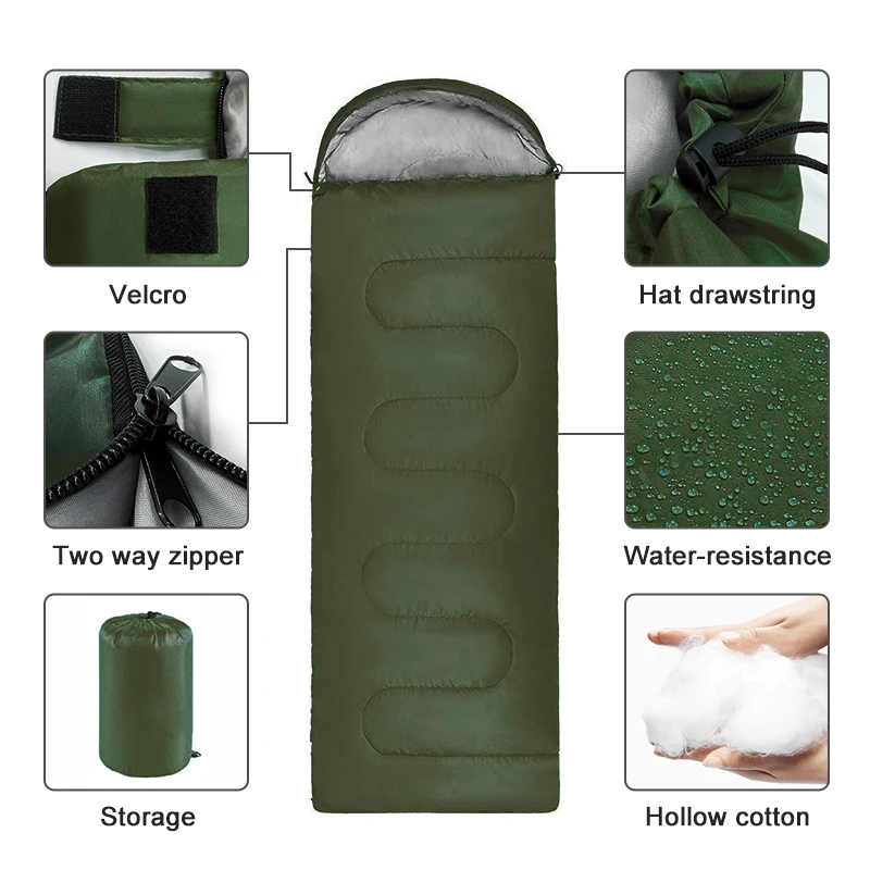 

Camping Sleeping Bag Ultralight Waterproof 4 Season Warm Envelope Backpacking Sleeping Bags for Outdoor Traveling Hiking