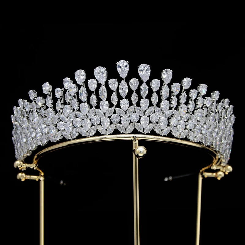 

MYFEIVO Luxury Full Zircon Bridal Crown Elegant Headband Princess Wedding Tiaras Headdress Wedding Hair Accessories XXY0277