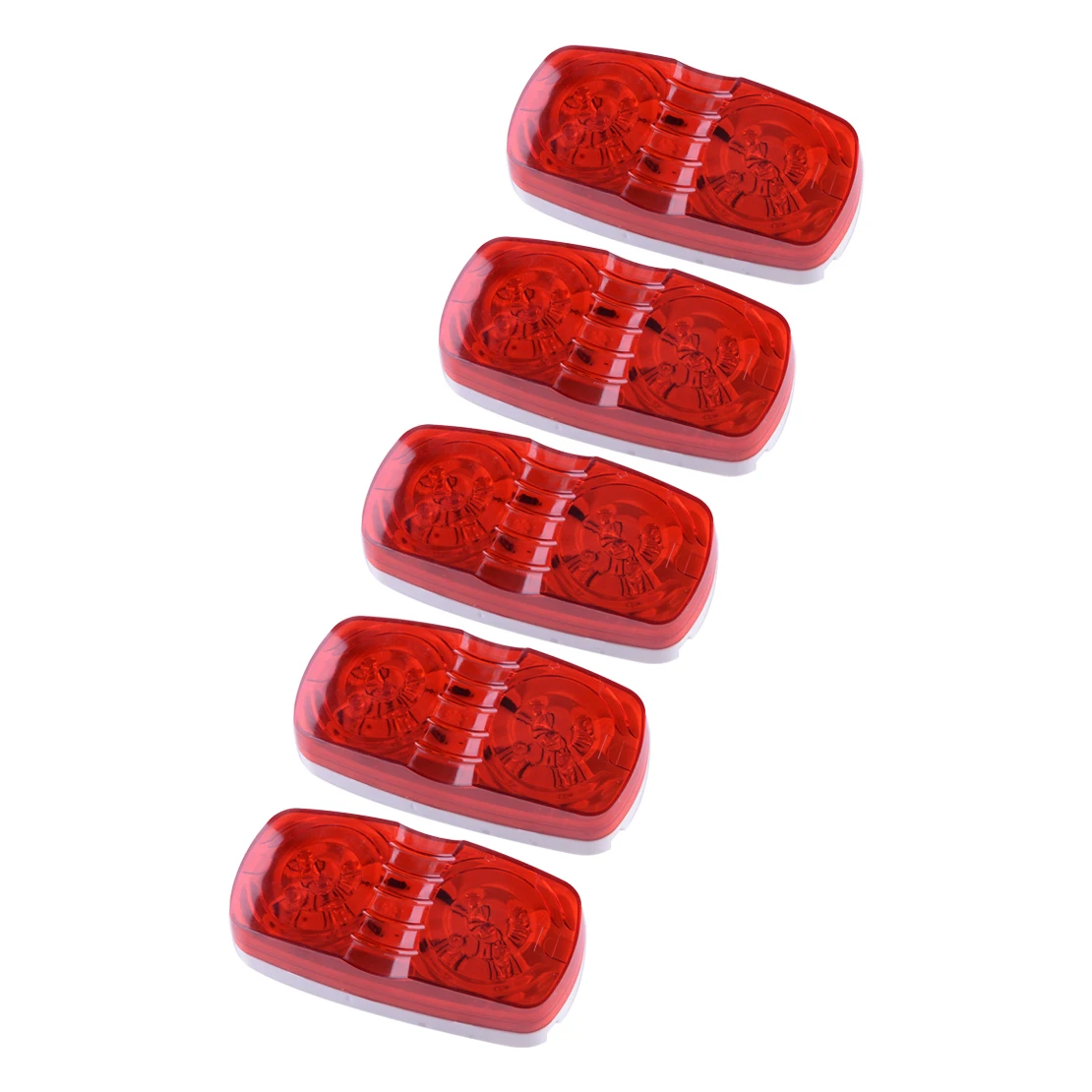 

5Pcs Red 10 LED Front Rear Side Marker Clearance Light Indicator Lamp Double Bullseye for Camper Truck Trailer Pickup 12V 24V