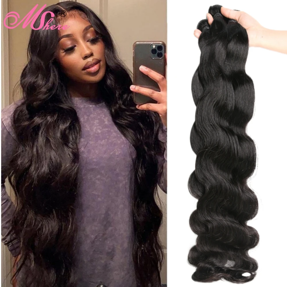 

Телесная волна, технические человеческие волосы, 40 дюймов, человеческие натуральные волосы для наращивания, бразильское плетение, искусственные волосы 30 дюймов