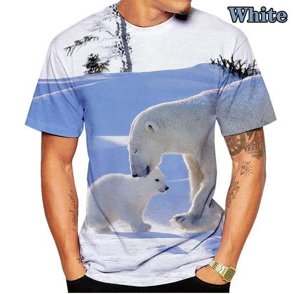 

Summer Men Casual 3D Printed Polar bear T Shirt Unisex Short Sleeves Tops t shirt