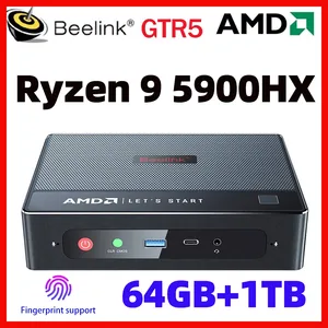 Image for 2022 Beelink GTR5 Mini PC Windows 11 Pro Ryzen 9 5 