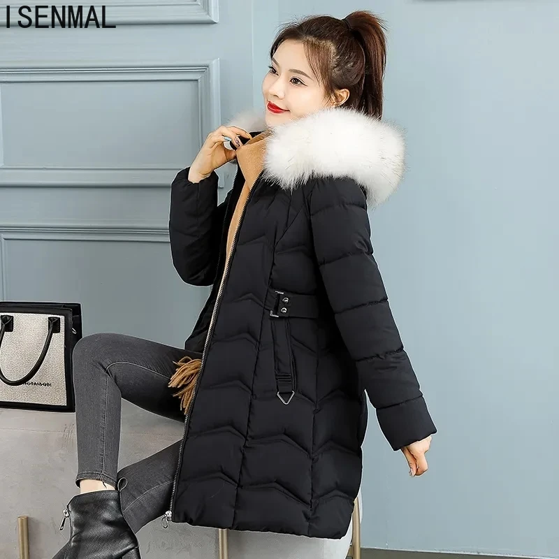 

Winter Jacket Parkas Women 2022New Korean Loose Mid-length Down Cotton Jacket Parka Warm Female Cotton Casual Jacket Outwear 4XL