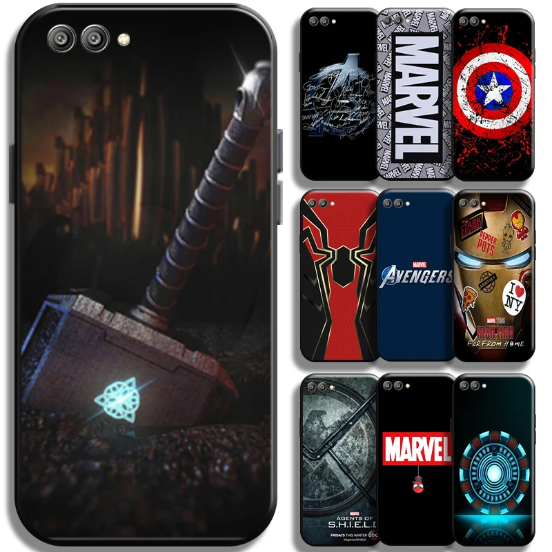 

Marvel Avenger Logo For Huawei Honor V20 V10 V9 Phone Case Shockproof Full Protection Funda Carcasa TPU Cover Soft Black