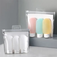 3pcs 60ml travel refillable bottle kit portable shampoo shower gel bottles liquid container empty can squeeze silicone bottles