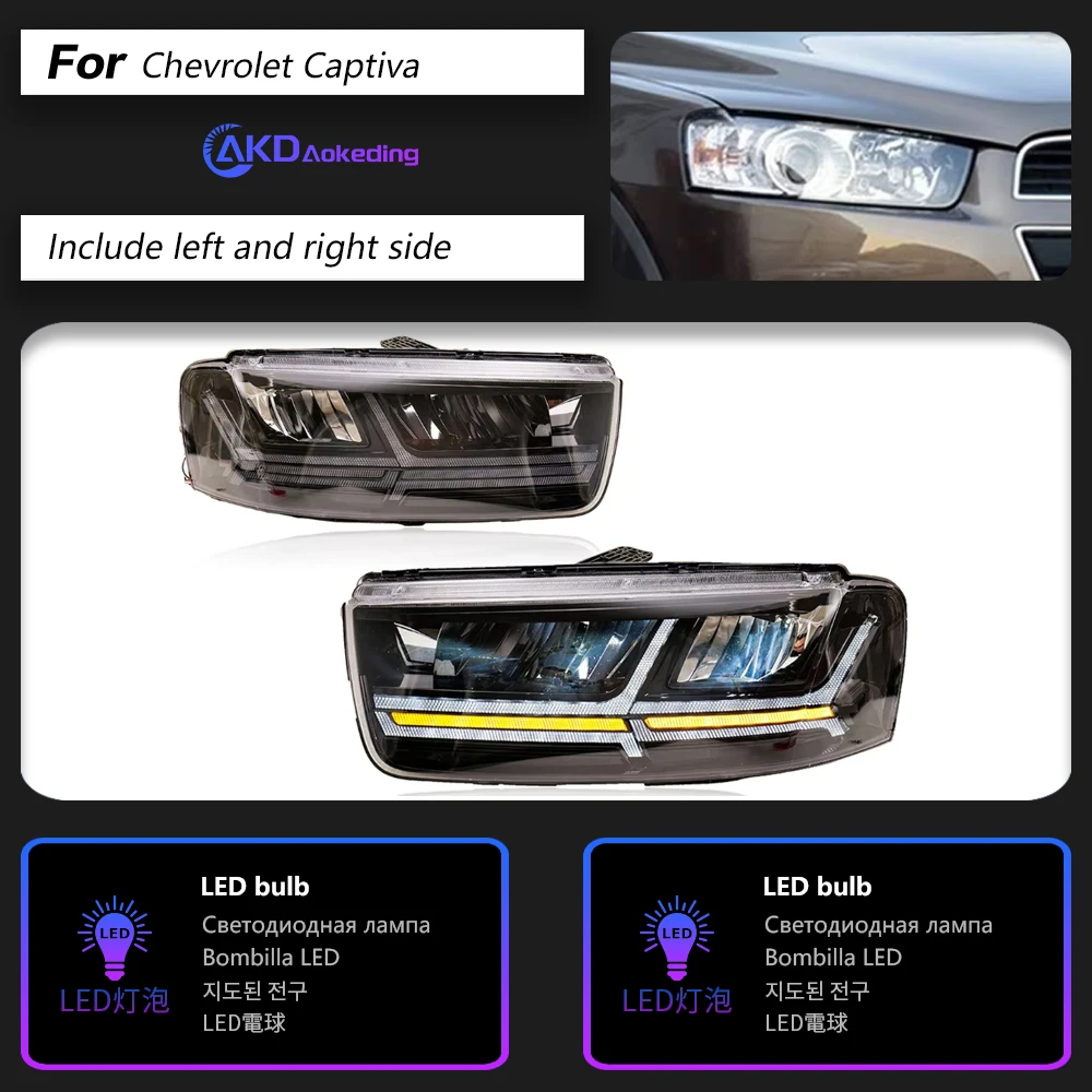 

Автомобильные фары для Chevrolet Captiva, светодиодные фары 2011-2018 Captiva, фары Drl, линзы проектора, автомобильные аксессуары