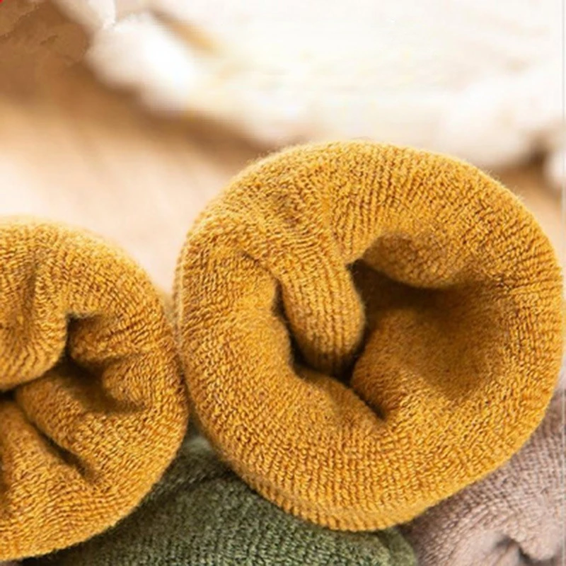 Socks Women's Autumn and Winter Thick Warm Socks Women Solid Color Socks Tube Cotton Towel Socks Japanese Women Men Winter Socks
