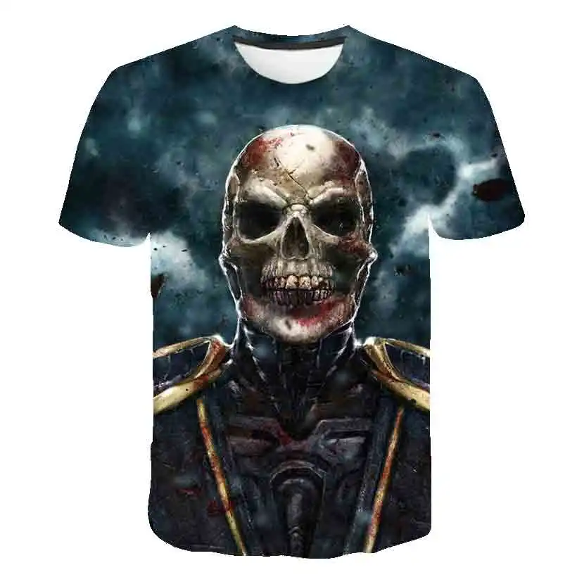 

Футболка мужская с 3D-принтом черепа, Свободный Повседневный смешной топ с коротким рукавом, в стиле хип-хоп, в стиле Харадзюку, большие размеры