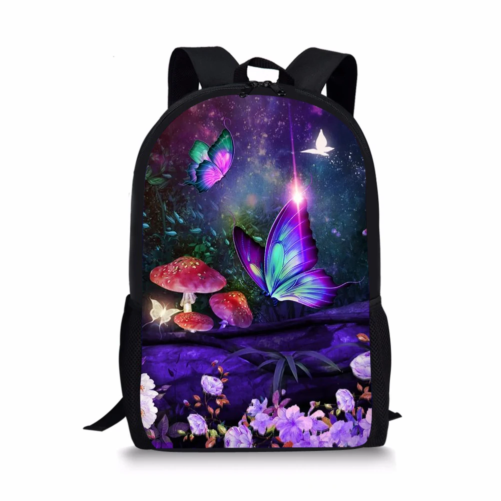 Butterfly Element Printing Pattern School Backpacks Personalized Kids Daypack New Design Rucksack for Teenager