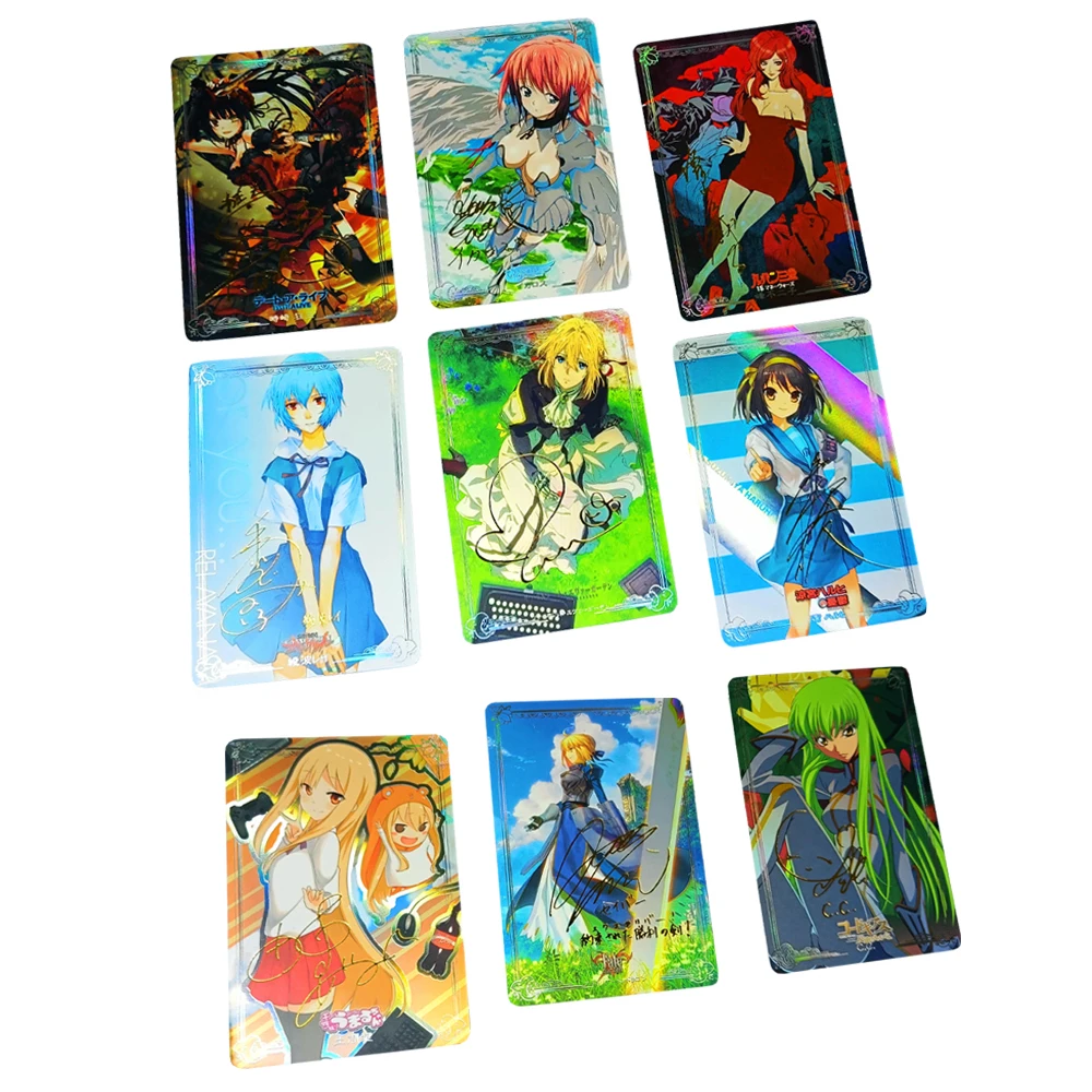 

9Pcs/set Anime Girls Flash Cards Fate/stay night ACG Sexy Kawaii Game Anime Collection signature Cards Gifts Toys