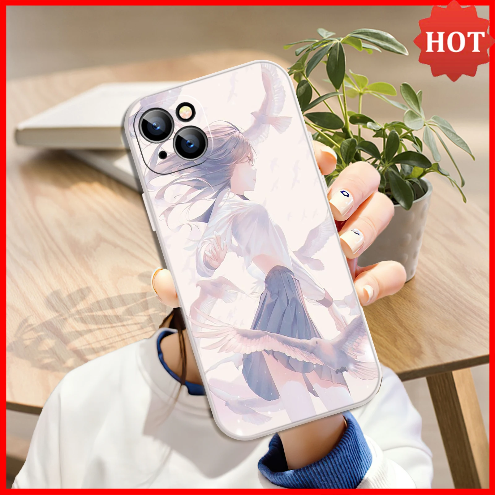 

iPhone Case For iPhone 12 13 11 Xr Plus 6 Mini SE 12 6s Xs X ProMax 8 XR 7 2020 Max Drawing Of Anime Girls Covers Leather