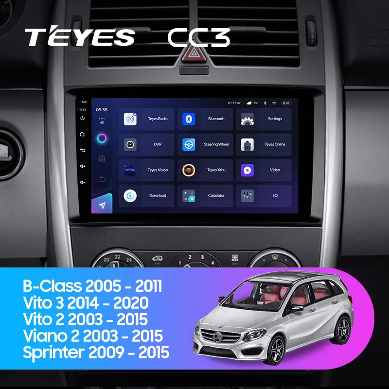 TEYES CC3 Штатная магнитола For Mercedes-Benz B-Class T245 2005 - 2011 Vito 3 W447 2014 2020 2 Viano W639 2003 2015 Sprinter 2009