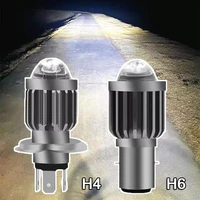 h4 h6 motorcycle headlight led bulbs ba20d two color white yellow lights moto scooter auxiliary modified lights fog lamp