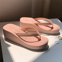 solid color comfortable slippers women summer korean fashion casual non slip couple platform flip flops breathable beach shoes