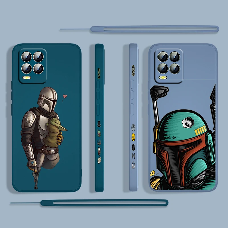

Cute Star Wars Hero Battle For OPPO Realme 50i 50A 9i 8 Pro Find X3 Lite NEO GT Master A9 2020 Liquid Left Rope Phone Case Cover