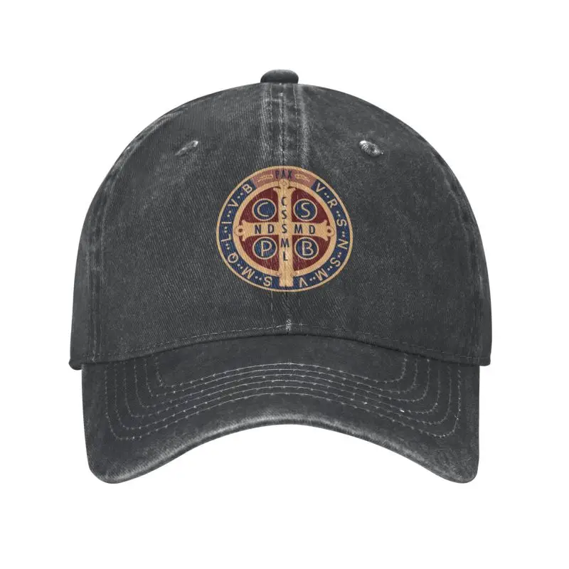 

Fashion Cotton Saint Benedict Medal Baseball Cap Women Men Custom Adjustable Adult Jesus Catholic Dad Hat Hip Hop