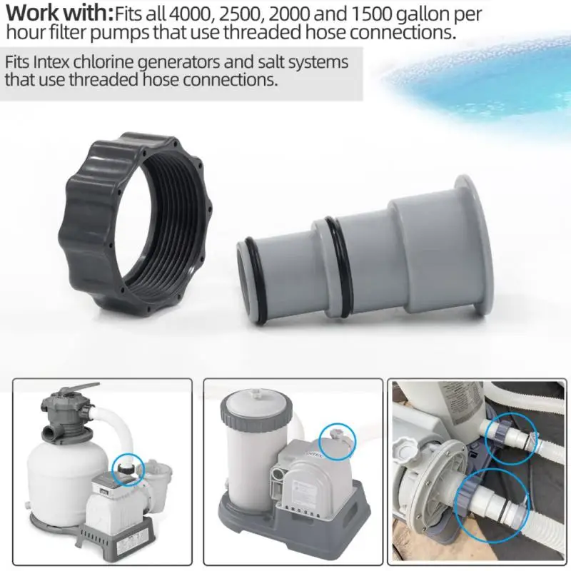 

Swimming Pool Pipe Holder Mount Supports Pipes 30-38mm with Cable Tie Replacement Hose Adapter with Collar for Ground