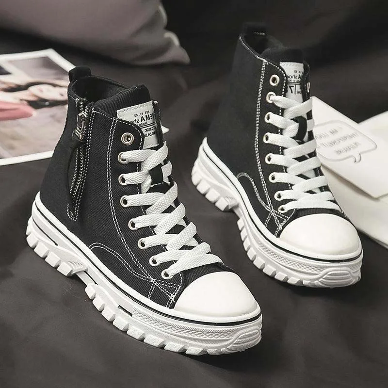 

Vulcanized Shoes Women's 2022 Spring and Autumn New Comfortable Fashion Canvas Shoes Thick Bottom Non-slip Ladies Casual Shoes